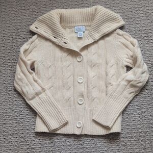 LOFT Cream Cable Knit Sweater